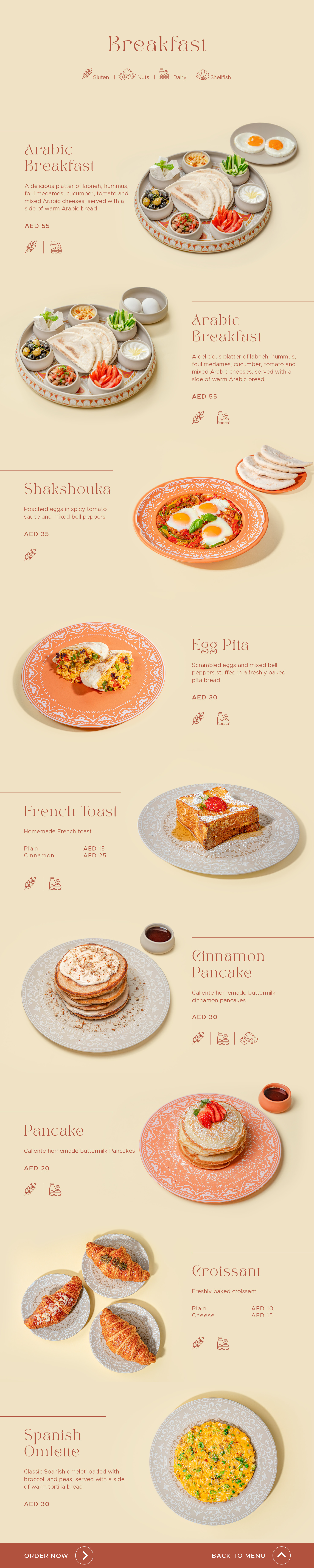 Caliente Cafe menu page 3